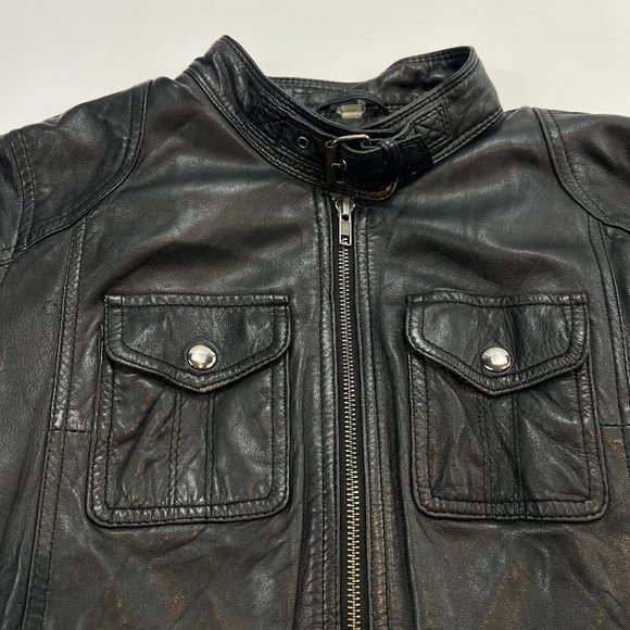 Bod & Christensen Vintage Leather Moto Jacket - Picture 8 of 14
